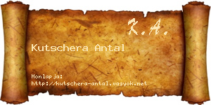 Kutschera Antal névjegykártya